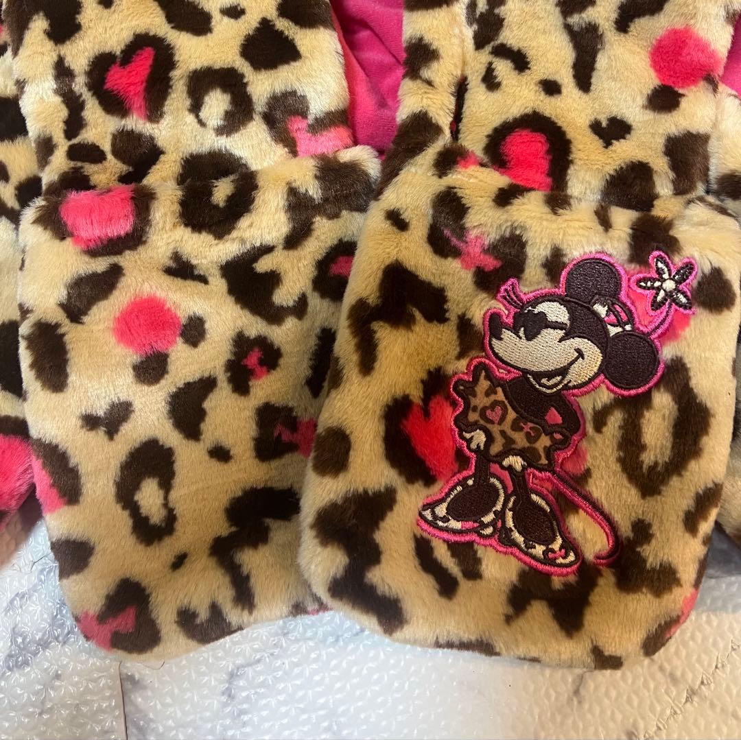 値下げ！！ミニーマウス ヒョウ柄マフラーキャップ⭐︎美品