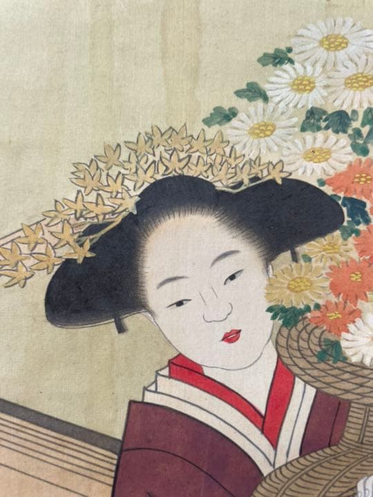 勝川春章　肉筆　浮世絵　美人図