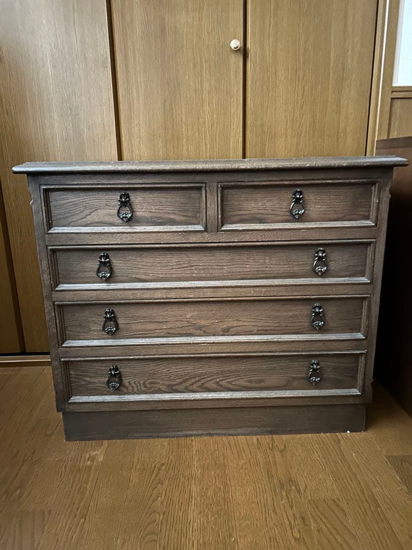 値下げ！神戸　永田良介商店　無垢材チェスト　ヴィンテージ　たのメル便