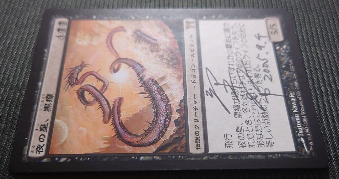 mtg 超稀少 アーティストサイン入り 夜の星、黒障 chk