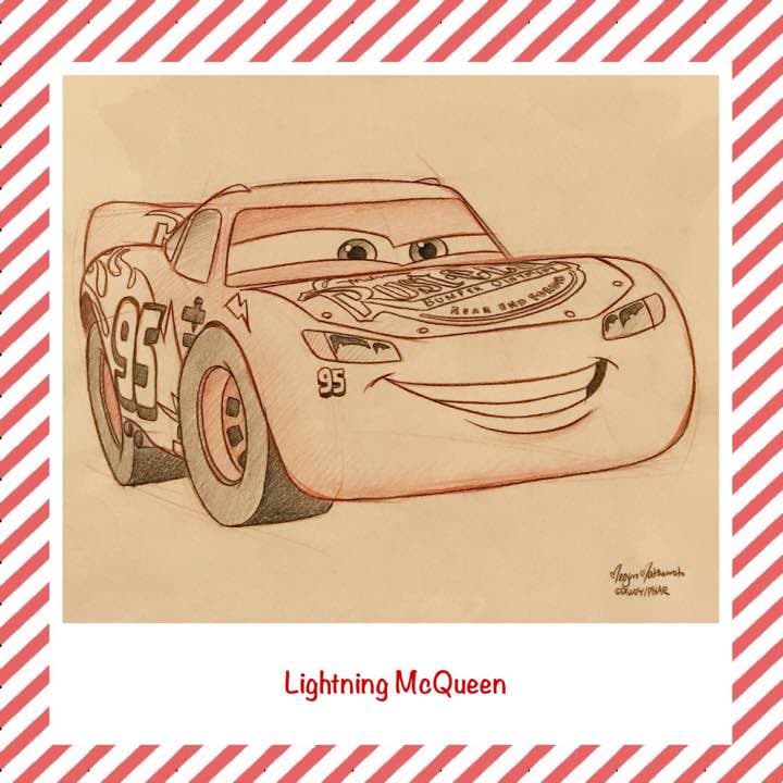 カーズ Art Of Disney 世界に一枚 ラフスケッチ マックイーン