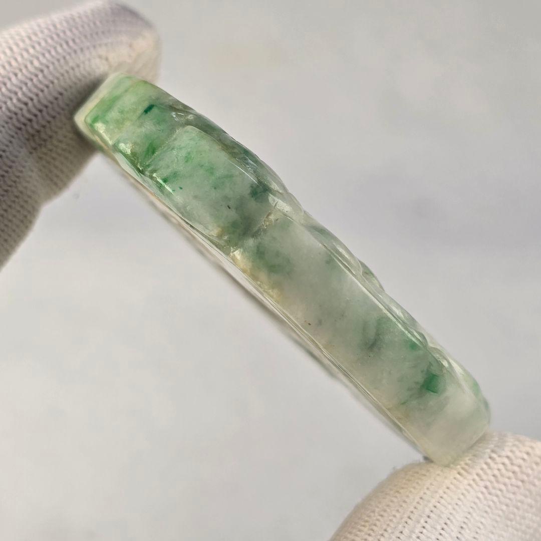 本物保証 天然古翡翠 浮彫 龍紋 玉璧 根付 玉佩 貴重