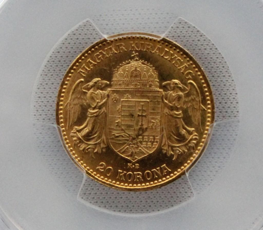 1905年 ハンガリー フランツ・ヨーゼフ 20コロナ金貨 PCGS MS62＋