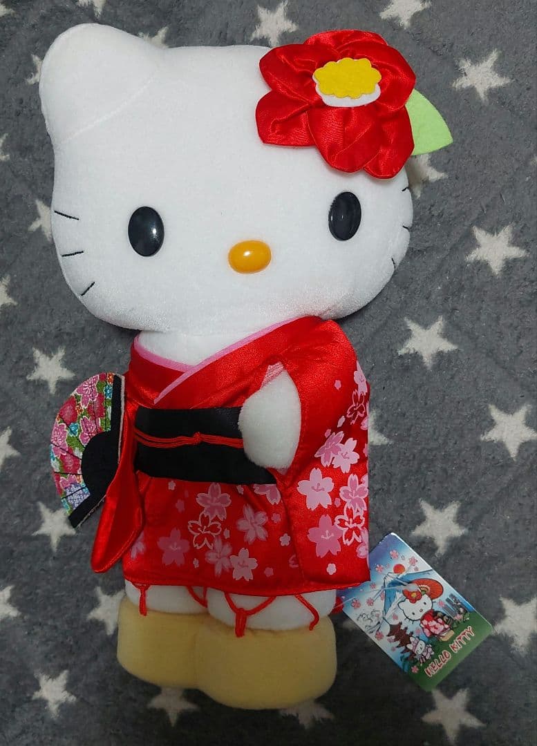 タグ付き！激レア！　ハローキティご当地ようこそ日本へ着物　ぬいぐるみ　舞妓