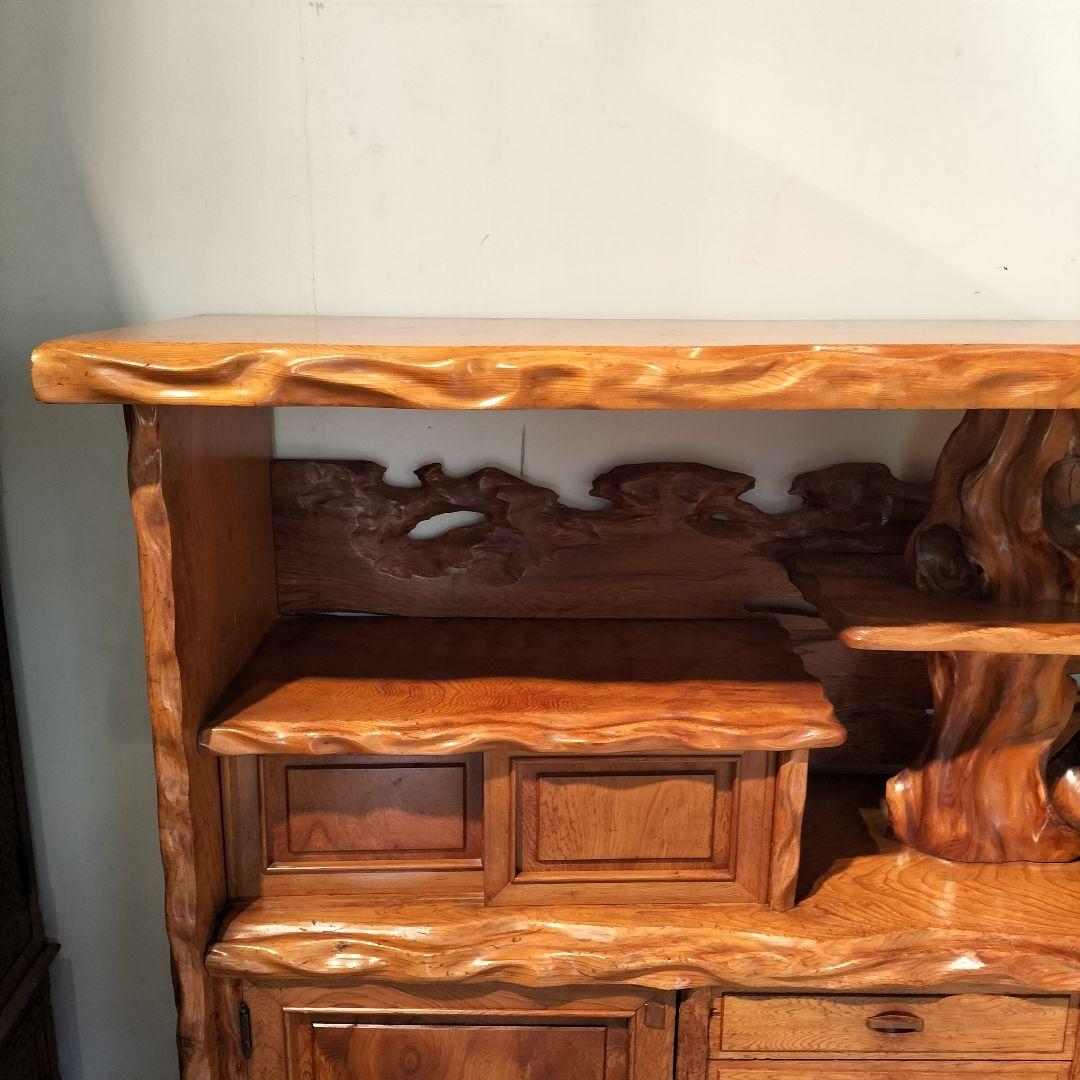 M●WS東名 希少 和ヴィンテージ 屋久杉 茶棚 飾り棚 サイドボード