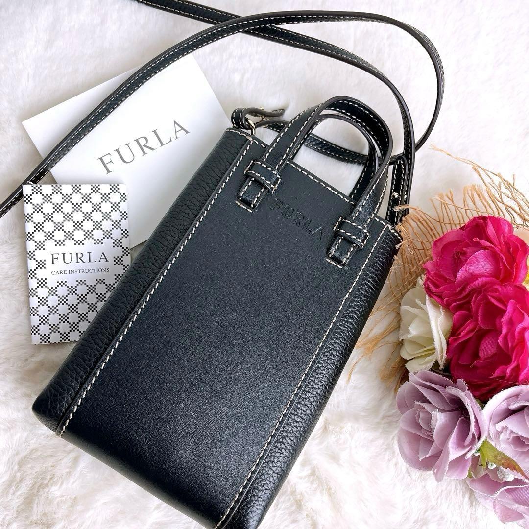 極美品☆FURLAフルラ 2wayショルダーバッグ スマホ 財布入れ レザー