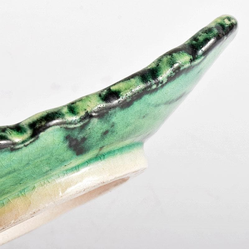 讃岐源内焼　交趾焼　三彩釉　菊文茶托　五客　M　R4637