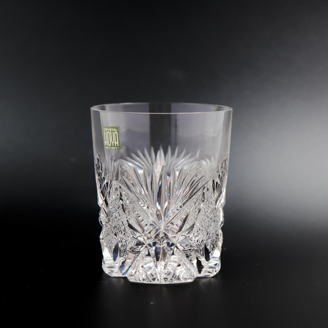 HOYA クリスタル ロックグラス 300ml オールドファッション 箱付 美品