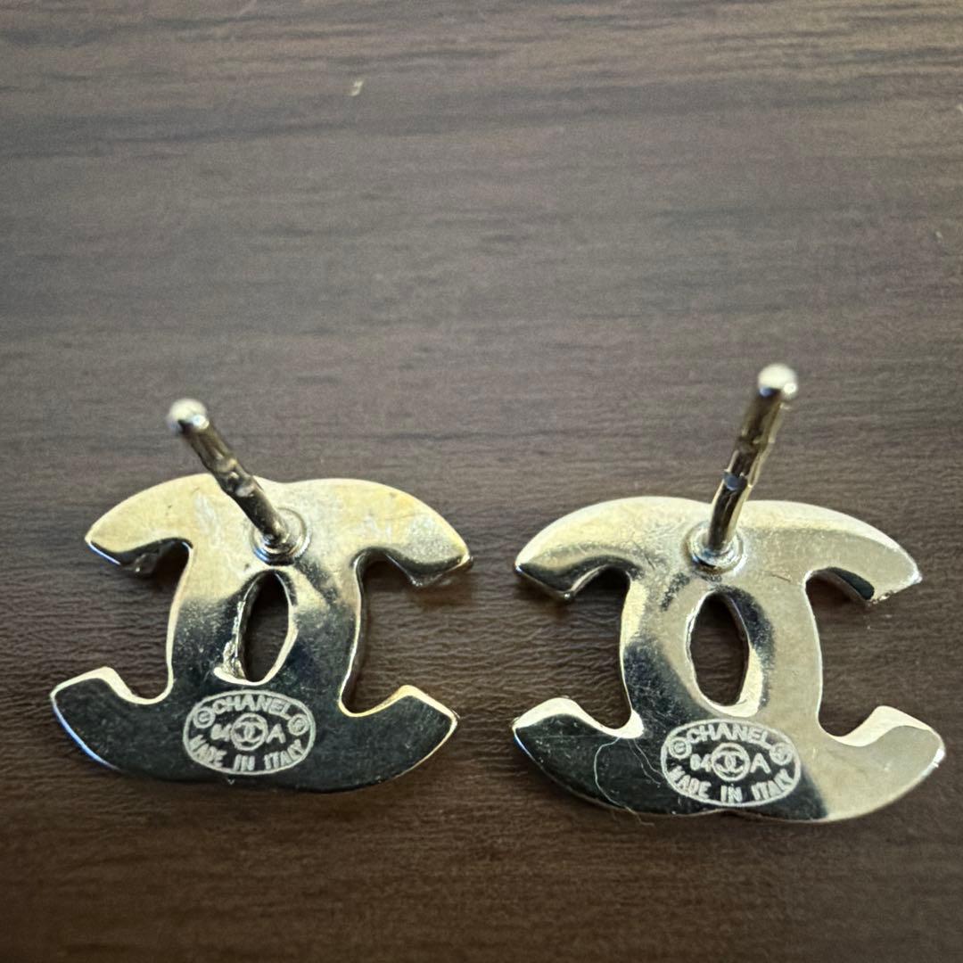 美品　CHANEL シャネル　ピアス　ゴールド　ラインストーン　ココマーク