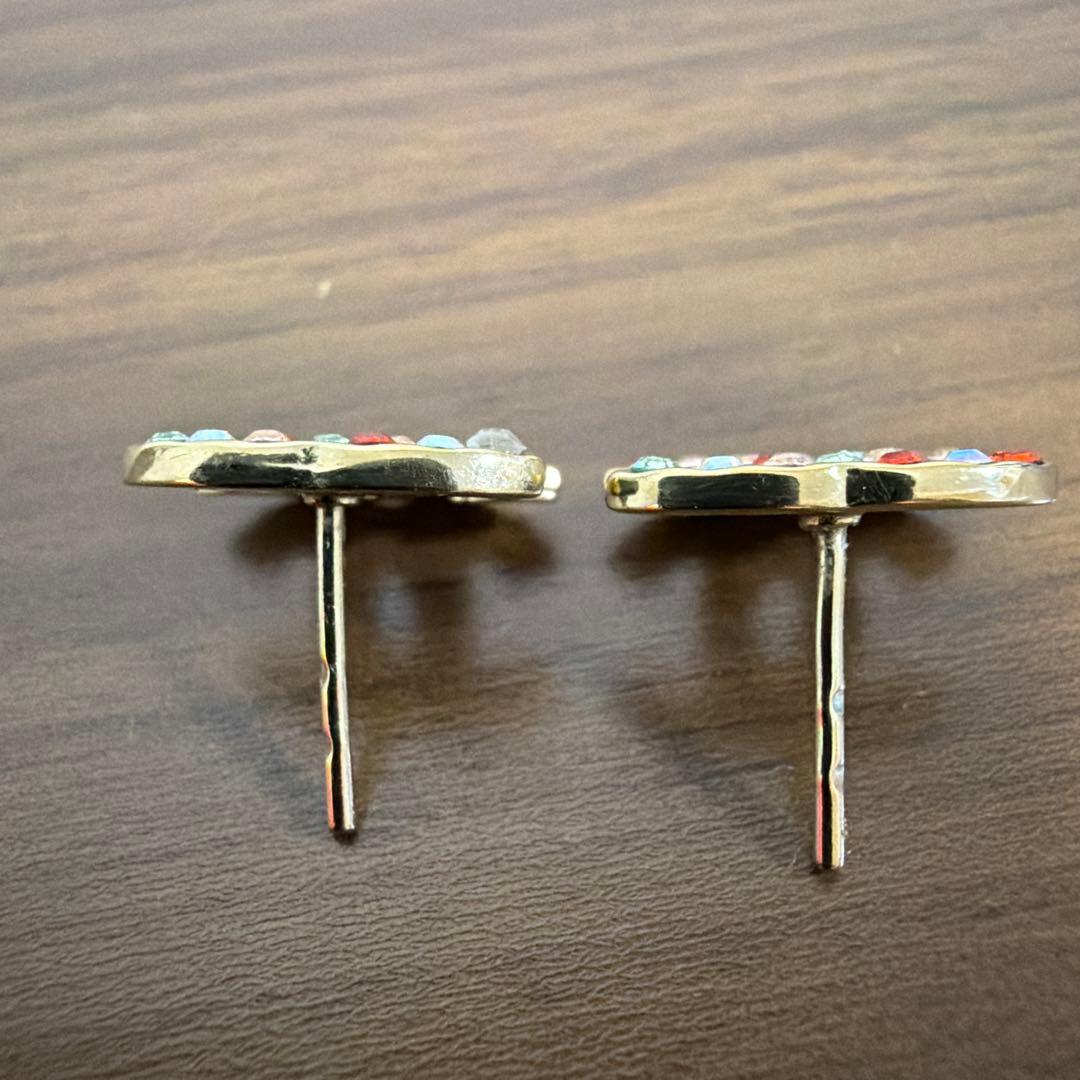 美品　CHANEL シャネル　ピアス　ゴールド　ラインストーン　ココマーク