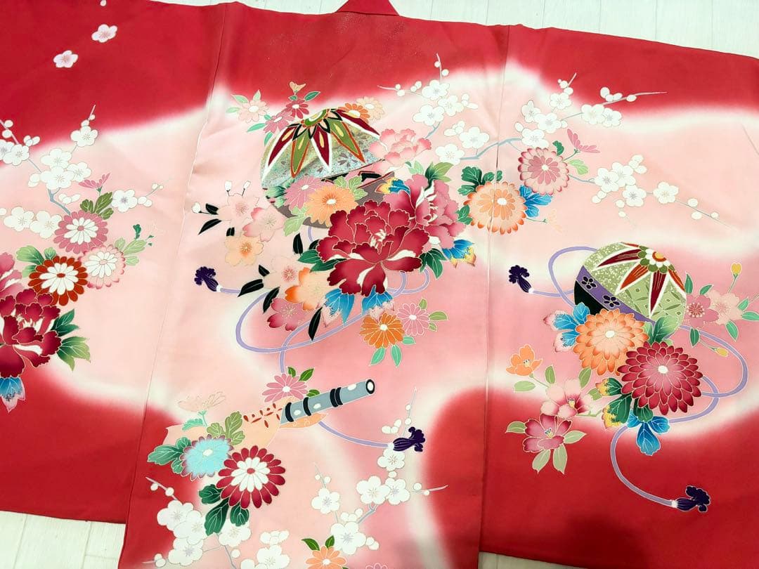 七五三　正絹　3歳　絞り　被布　一つ身　フルセット