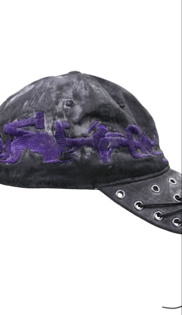 RADD LOUNGE レースアップキャップ ブラック/パープル