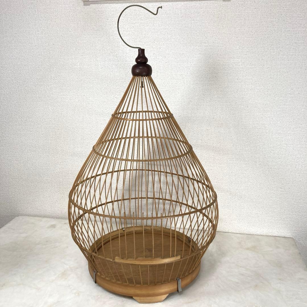 レトロアンティーク　雲雀籠　鳥かご　カゴ　バードゲージ　アジアン　和モダン