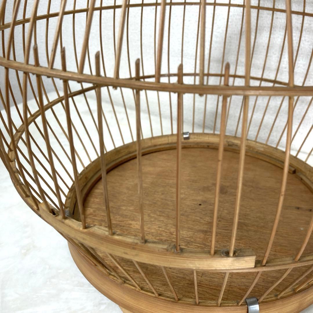 レトロアンティーク　雲雀籠　鳥かご　カゴ　バードゲージ　アジアン　和モダン