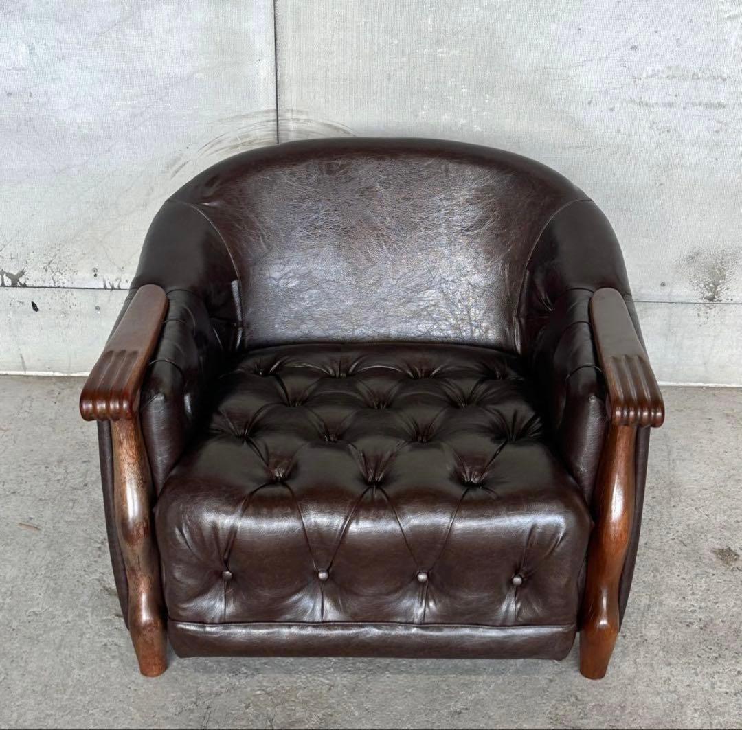 ✦最後の一脚✦マルニ木工 ベルサイユ 本革シングルソファ Mスムース