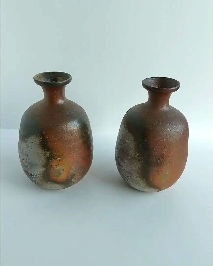 備前焼　酒器揃い(徳利２本、ぐい呑５個)セット