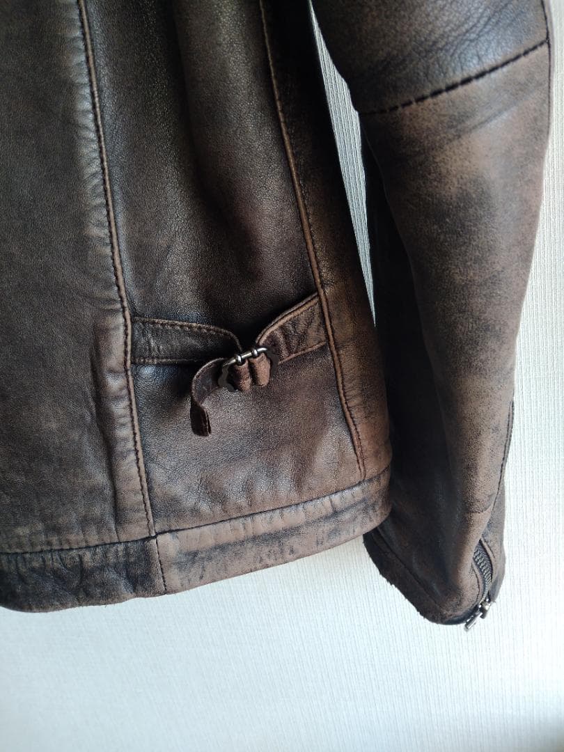 【最終値下げ】定価10万☆Harrissビンテージ 最高級ラムレザージャケット