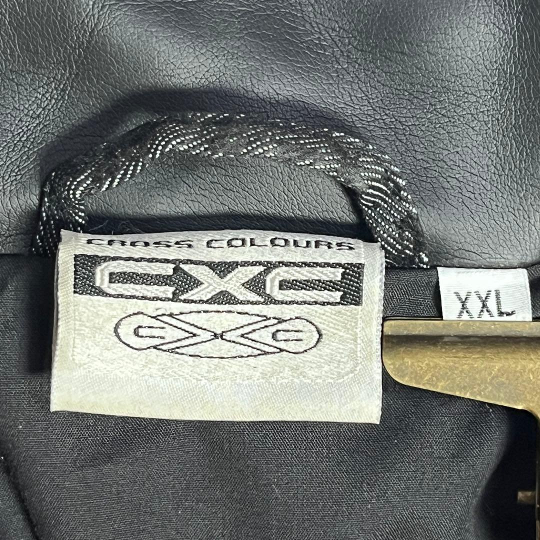極美品✨CROSS COLOURS ジップアップブルゾン 総柄 肉厚 XXL