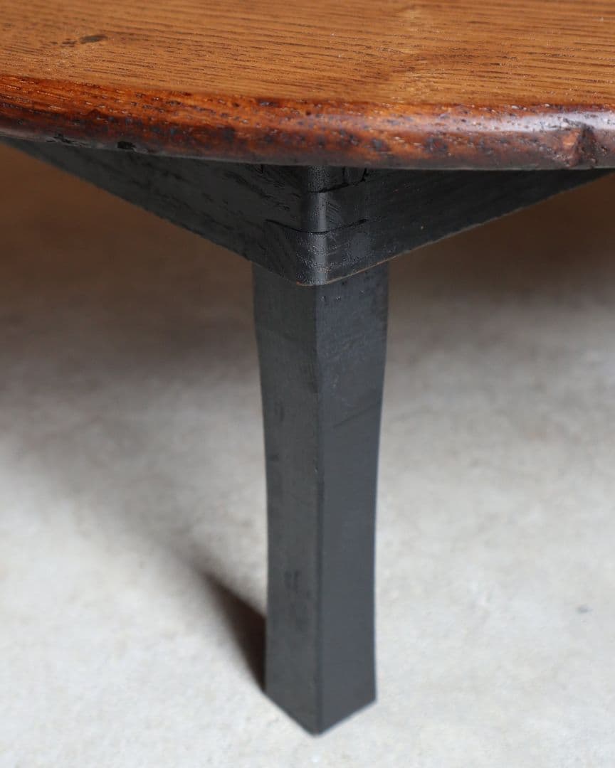 最終値下げ　キハダ材の小ぶりな丸ちゃぶ台　古道具 古家具 ローテーブル