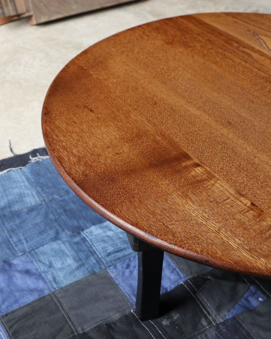 最終値下げ　キハダ材の小ぶりな丸ちゃぶ台　古道具 古家具 ローテーブル