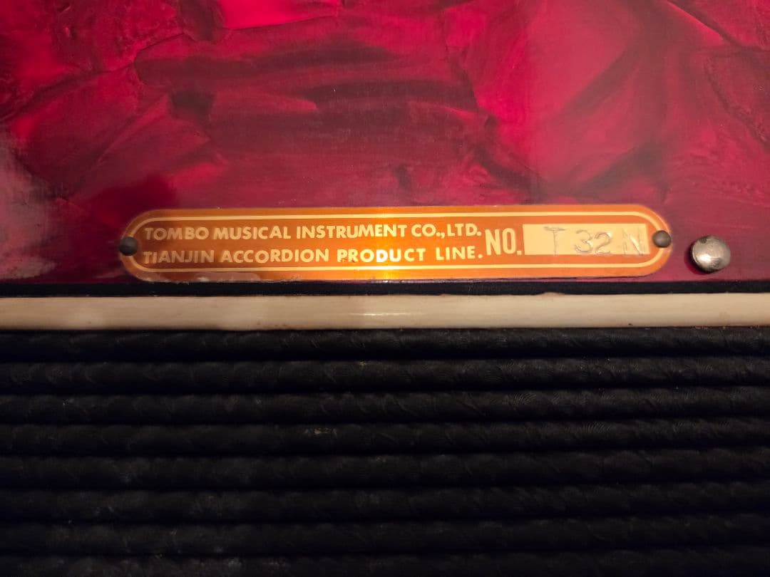 TOMBO アコーディオン T32N レッド 純正ハードケース付き