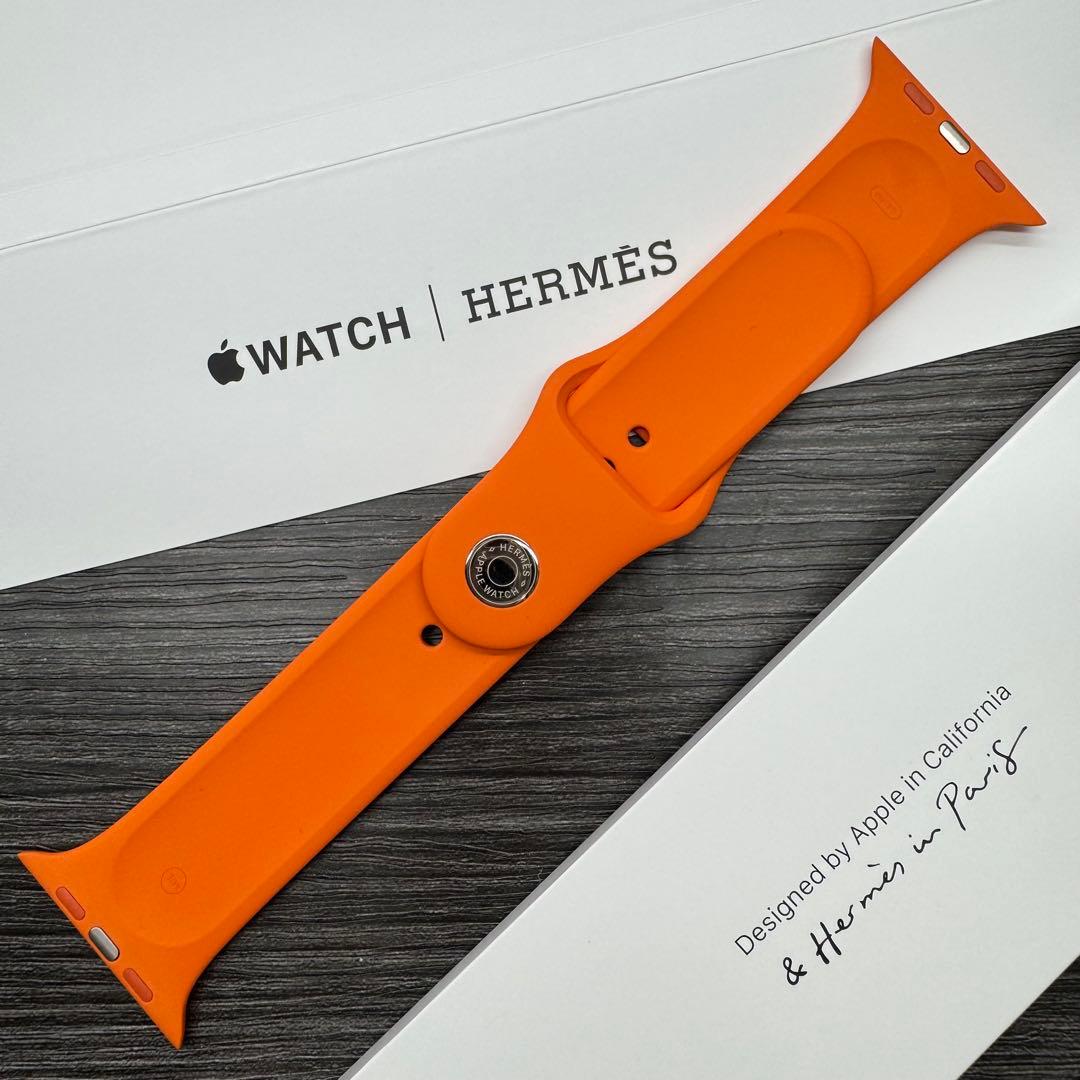 2654 ほほ未使用　Apple Watch エルメス　オレンジラバー