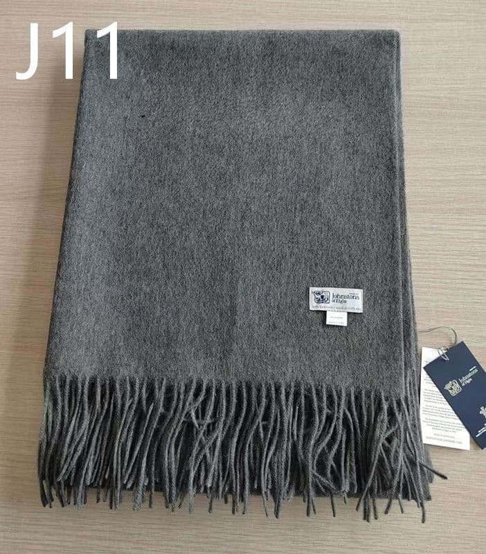 ジョンストンズ オブエルガン カシミヤ100％ 大判ストール グレー#111