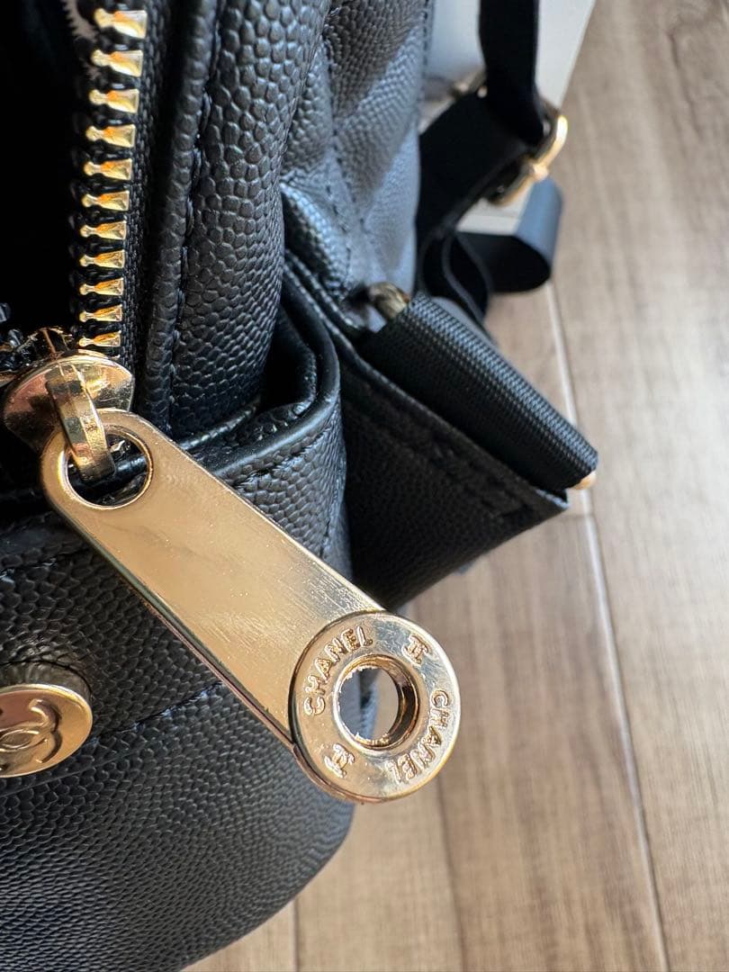 シャネル ブラック リュック ノベルティ キャビア調 年末限定価格！