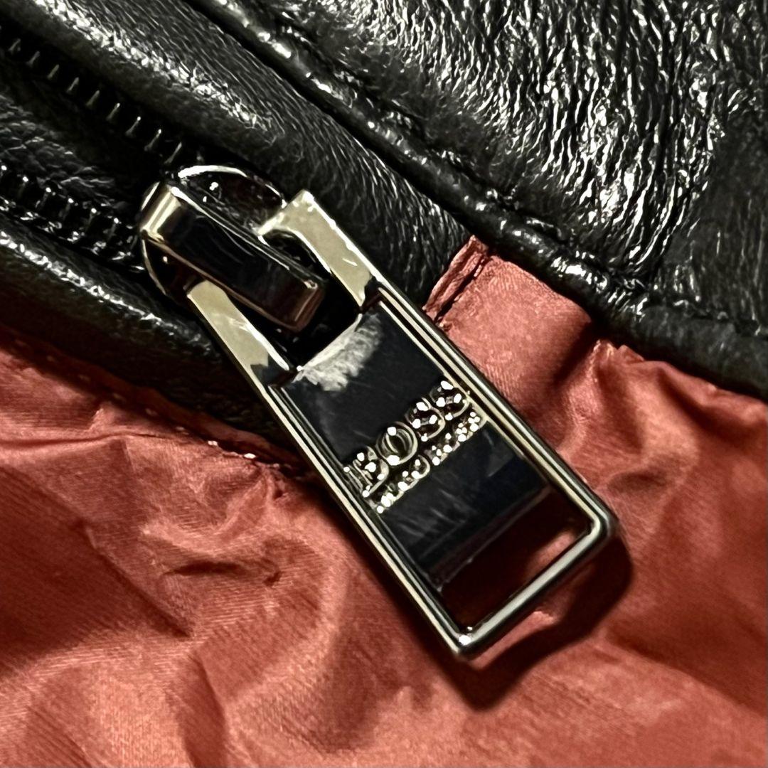 【新品】【52】HUGO BOSS 中綿 レザージャケット メンズ 現行品