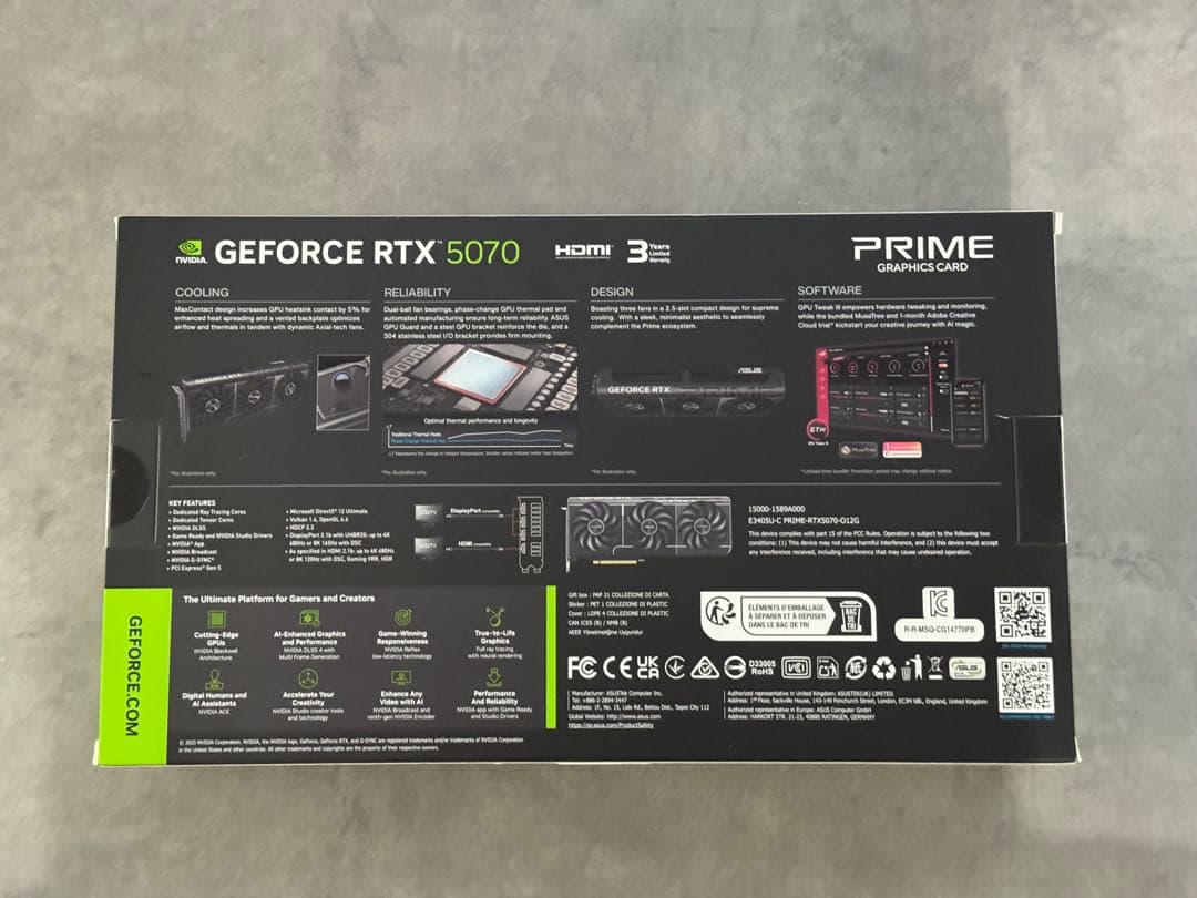 【新品未開封】ASUS GeForce RTX 5070 OC 12GB