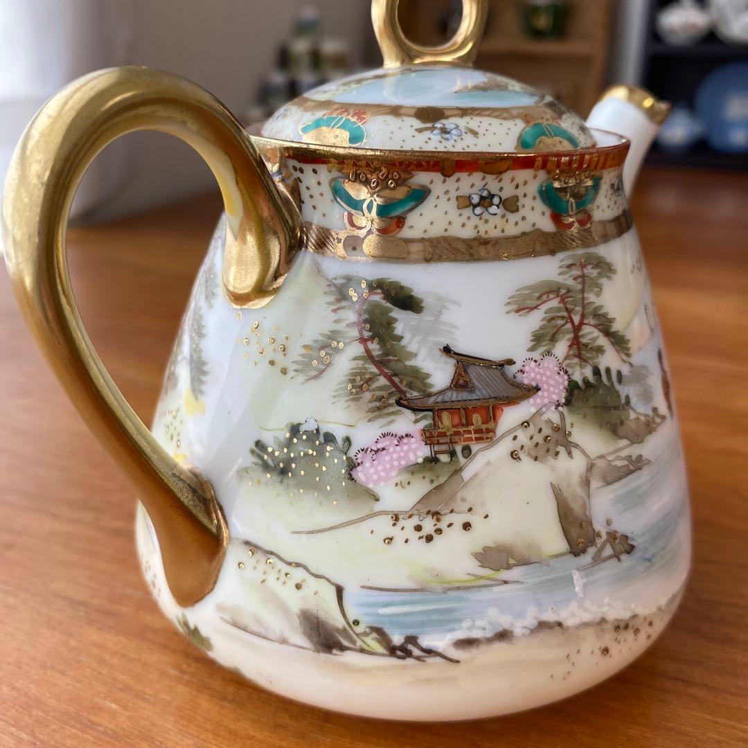 希少　オールドノリタケ　ティーセット　3点セット　英国里帰り品　人気の着物絵