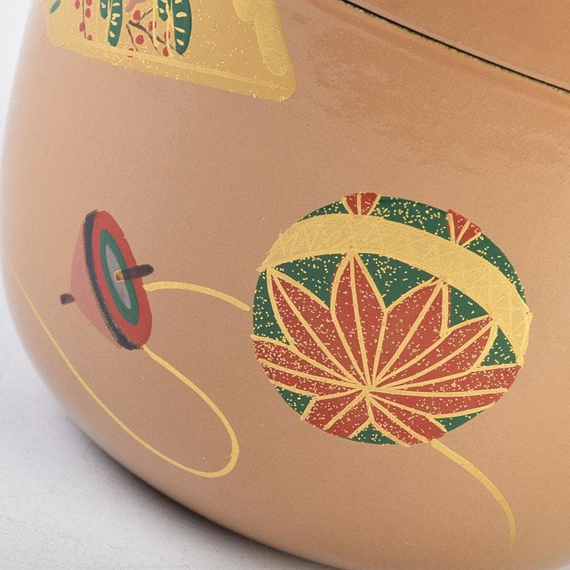 茶道具　田中宗凌作　白一閑塗　玩具蒔絵　大棗　共箱　M　R9293