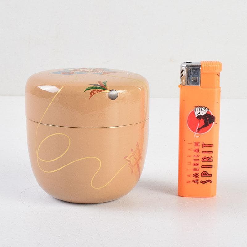 茶道具　田中宗凌作　白一閑塗　玩具蒔絵　大棗　共箱　M　R9293