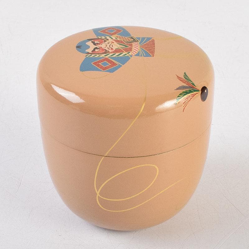 茶道具　田中宗凌作　白一閑塗　玩具蒔絵　大棗　共箱　M　R9293