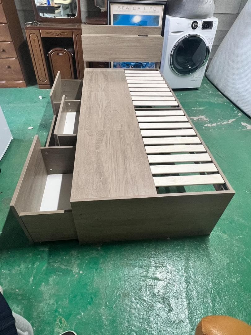 「A171」美品！引き出し付き ベッド ニトリ W800×D1800×140