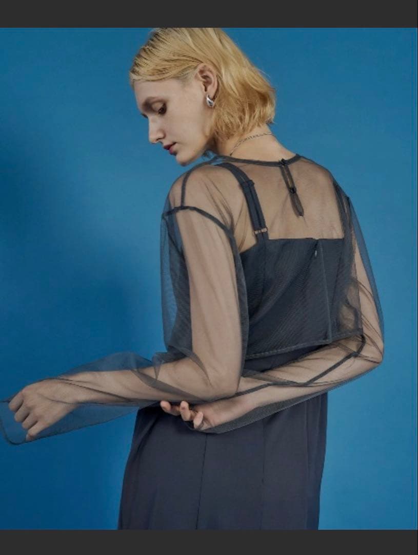 【美品】3wayフリルドレス blue オケージョン 結婚式 お呼ばれドレス