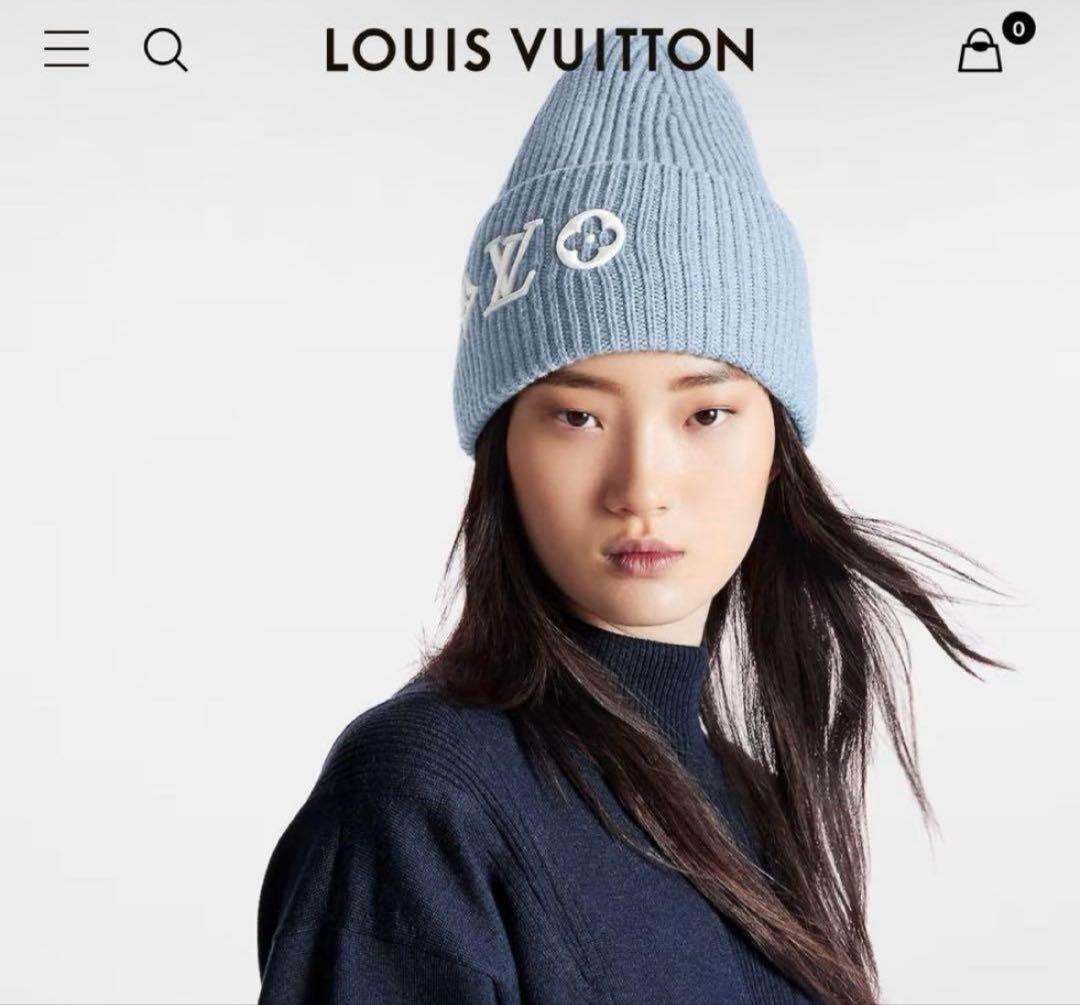 LOUIS VUITTON ニット帽ブルー