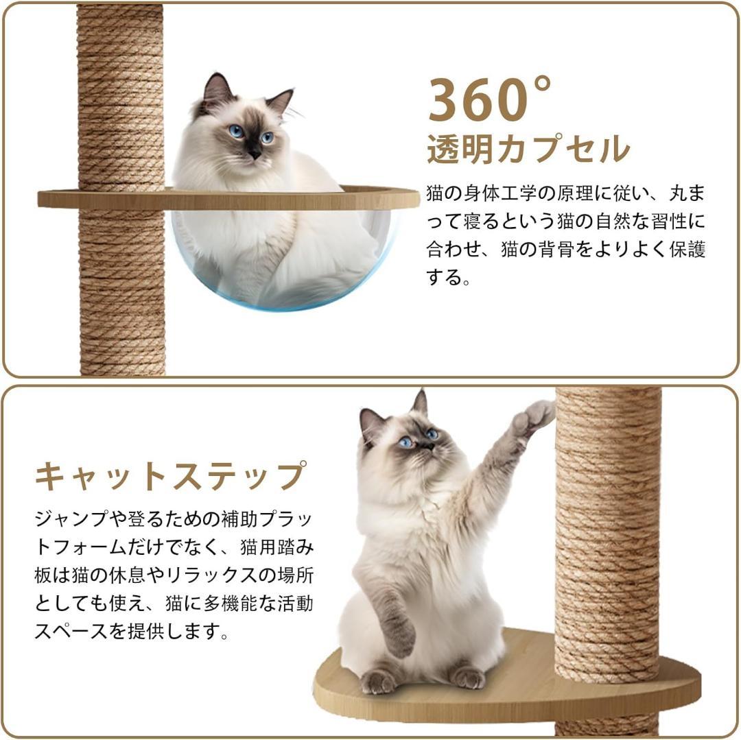 キャットタワー 突っ張り 木製 キャットツリー 木登りタワー
