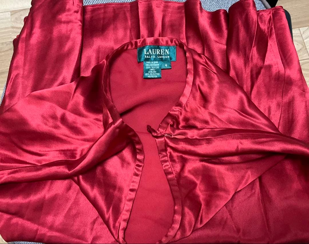 Itami　ラルフローレン　シルク　フレアスカート　赤　白　セット