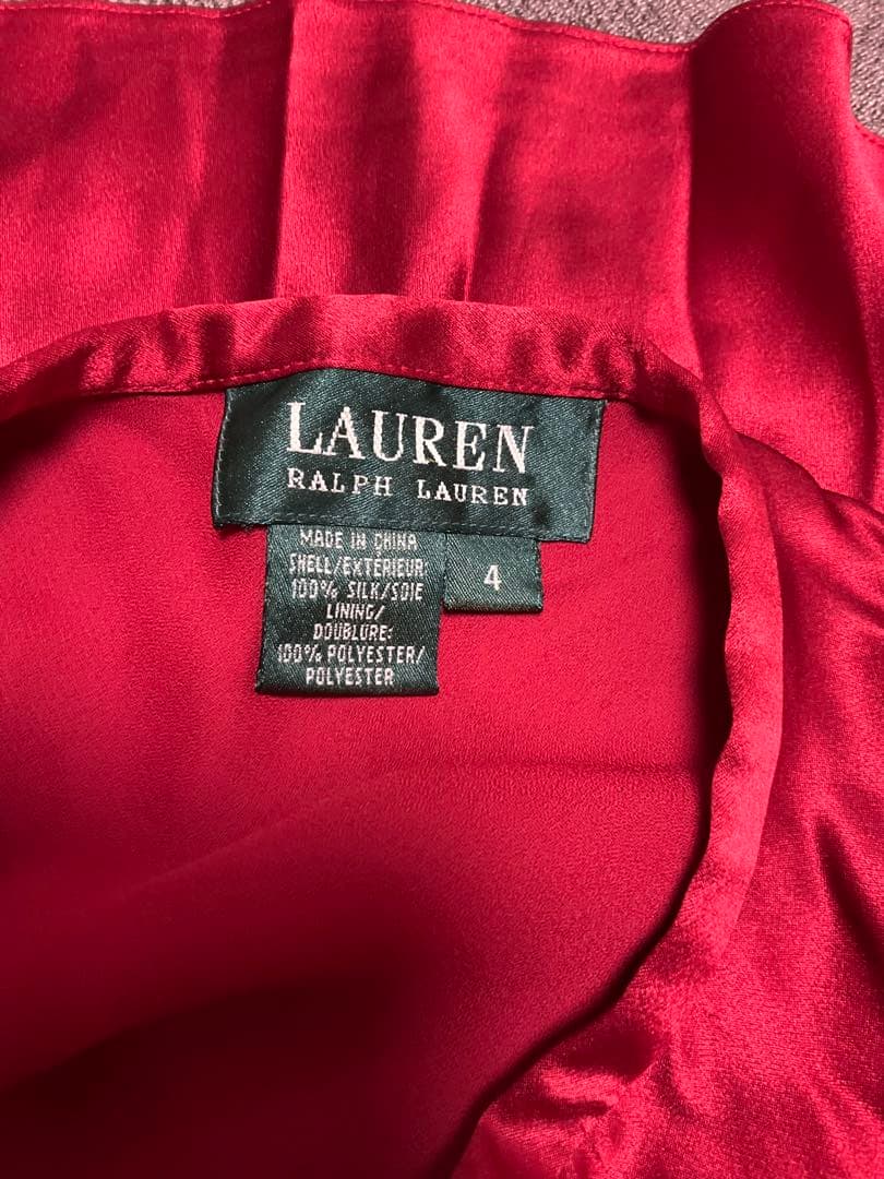 Itami　ラルフローレン　シルク　フレアスカート　赤　白　セット