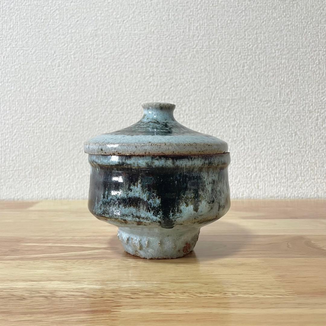 民藝 ふたもの 蓋物 合子 盒子 海鼠釉 検）濱田庄司 河井寛次郎 益子焼