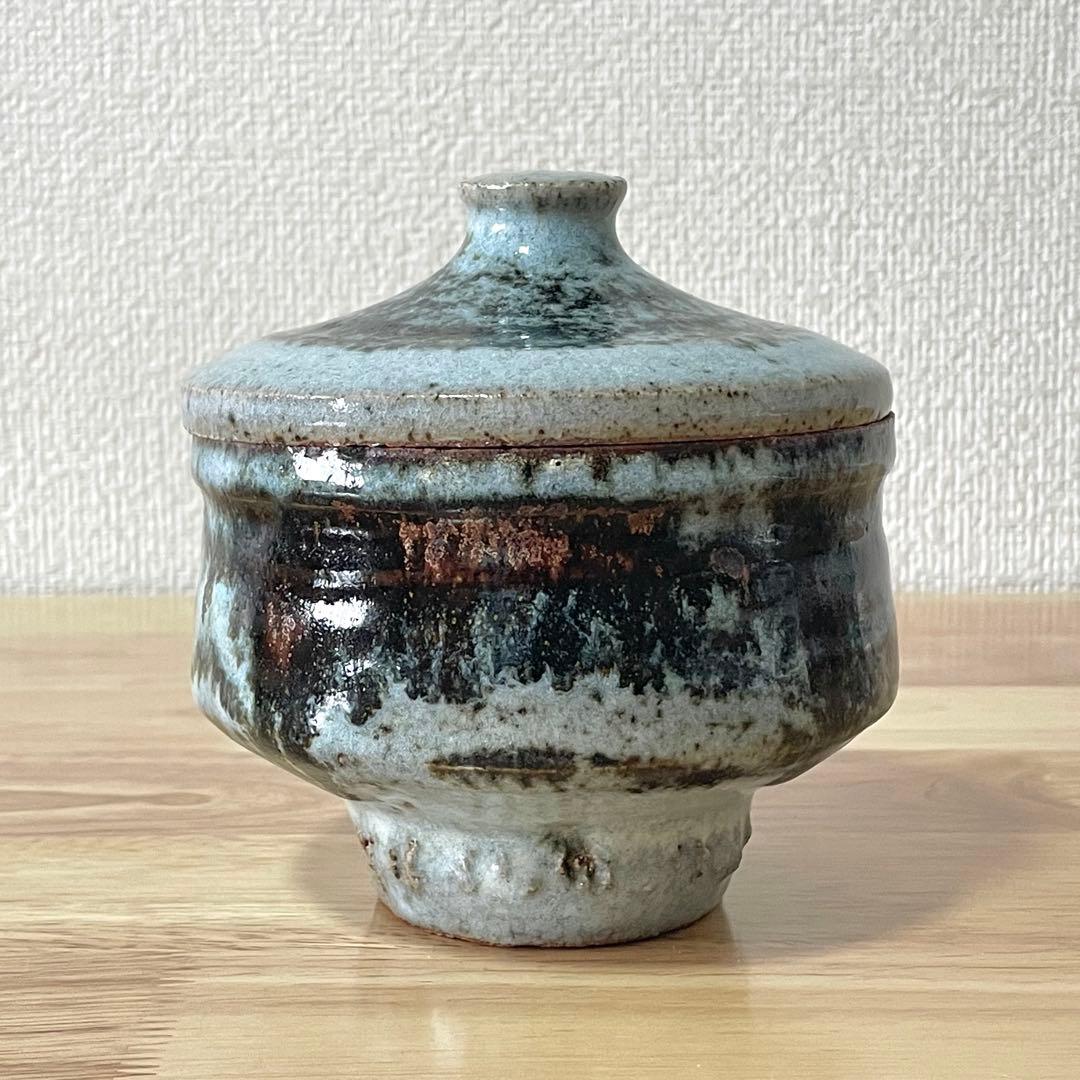 民藝 ふたもの 蓋物 合子 盒子 海鼠釉 検）濱田庄司 河井寛次郎 益子焼