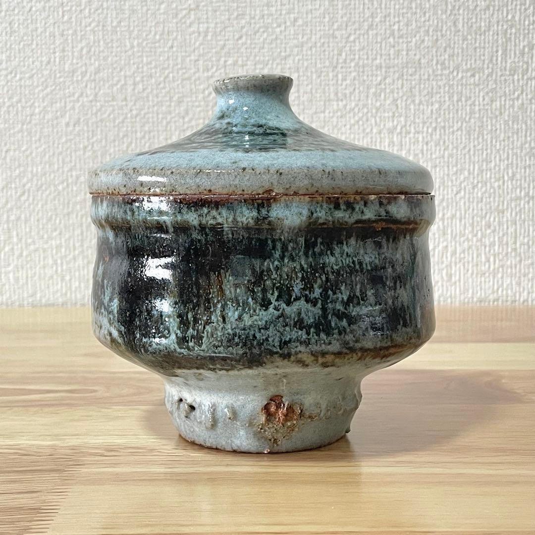 民藝 ふたもの 蓋物 合子 盒子 海鼠釉 検）濱田庄司 河井寛次郎 益子焼