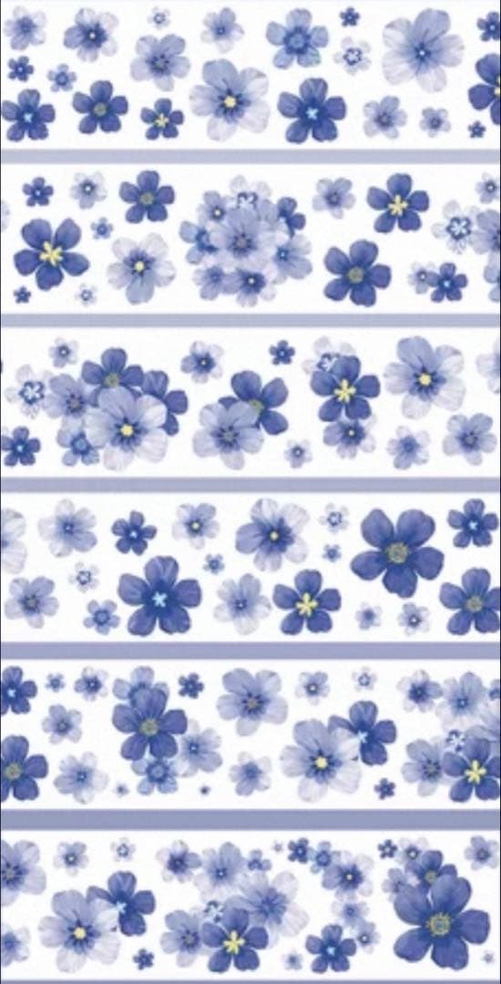 贝壳光 雾蓝 ダイカット加工 6cm×5m 海外マスキングテープ　海外マステ　花