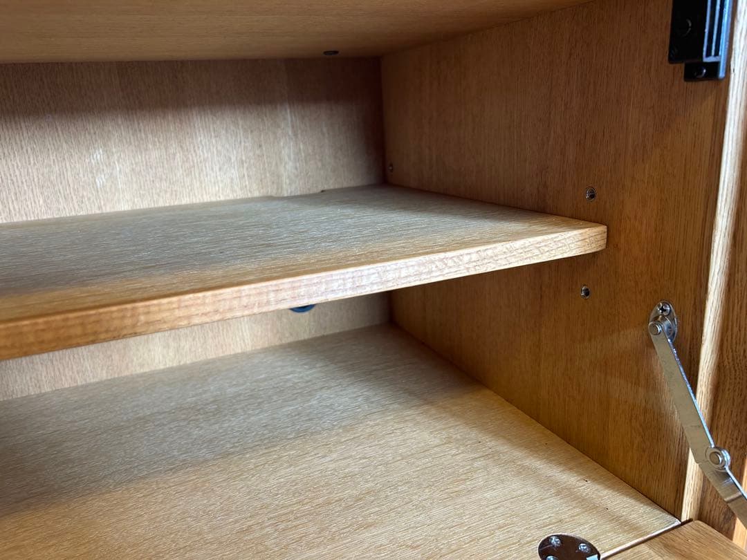 関家具 木製キャビネット W70×D40×H70 ガラス扉付き