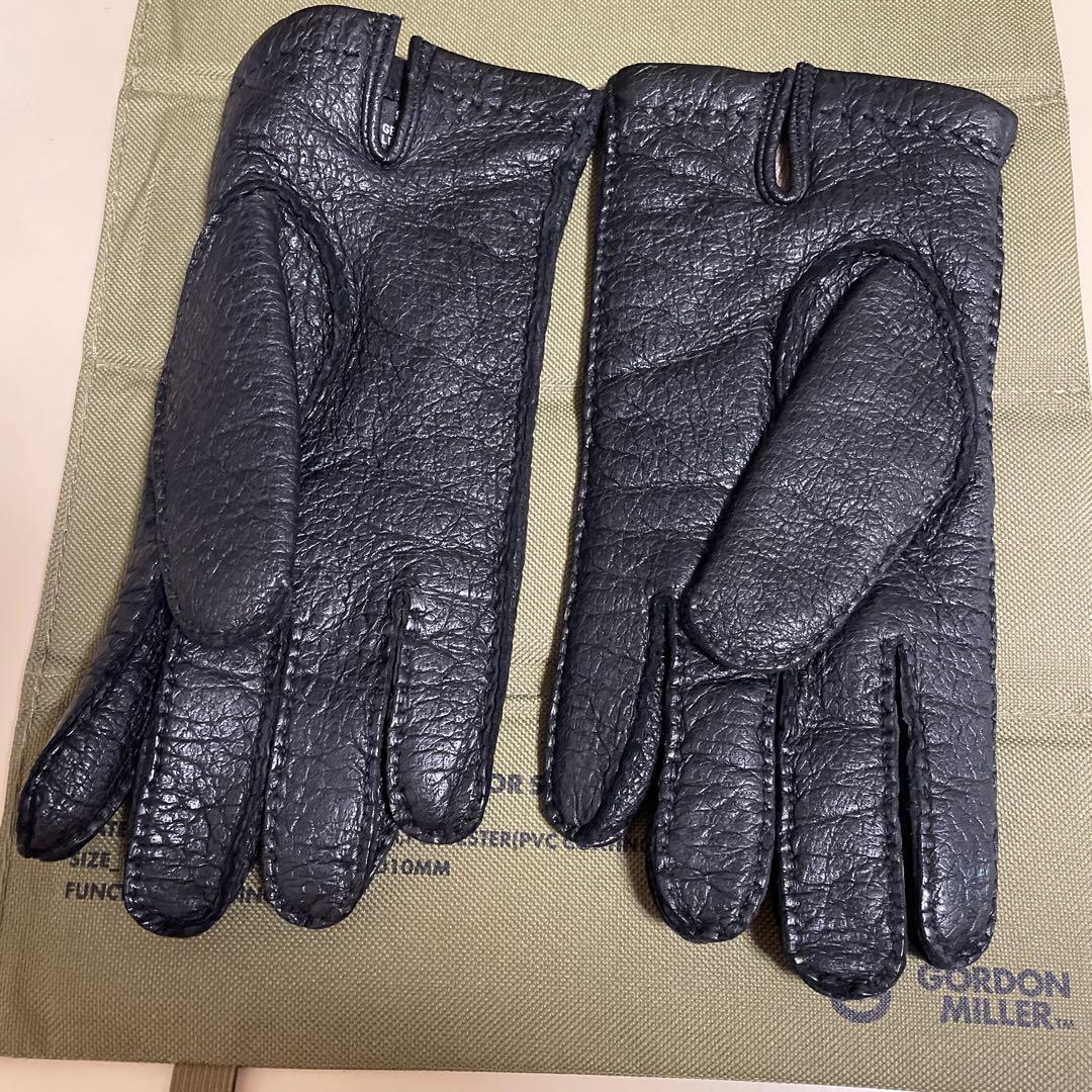 【着用数回のみ】イタリア老舗品/ペッカリー防寒仕様革手袋