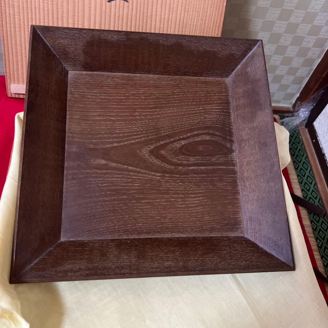 志野流松隠主 桑四方盆 香道具