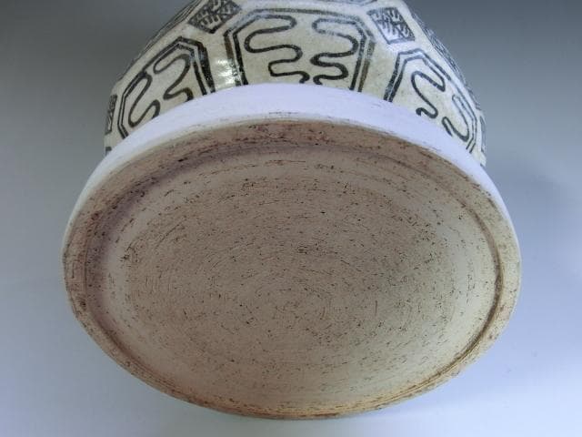 蓋物■白釉粉引八角合子 宋胡録調 蓋鉢 菓子器 鳳凰 唐草 骨董品 時代物 希少