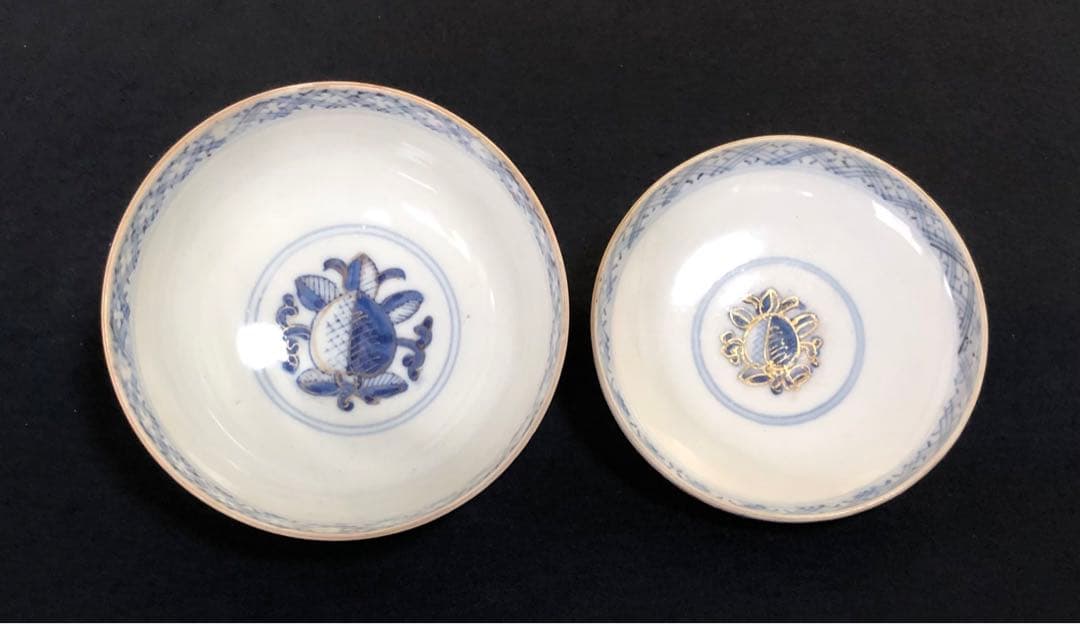 《レ》伊万里 錦手 蓋茶碗8客 金彩 時代 木箱　251104う3