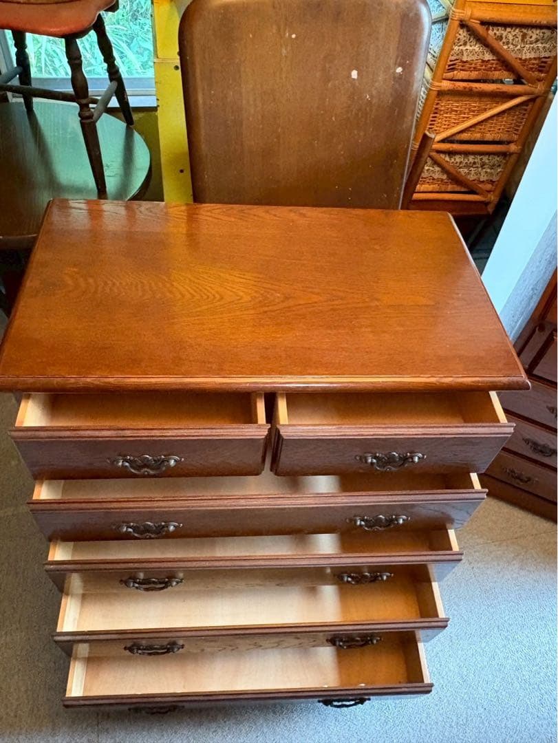 越後民芸 家具 5段 チェスト 民芸 箪笥 整理 タンス 洋服 当時物　高級